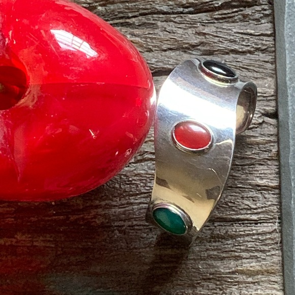 VINTAGE MODERNIST 925 STERLING SCUFF BRACELET - Picture 3 of 9